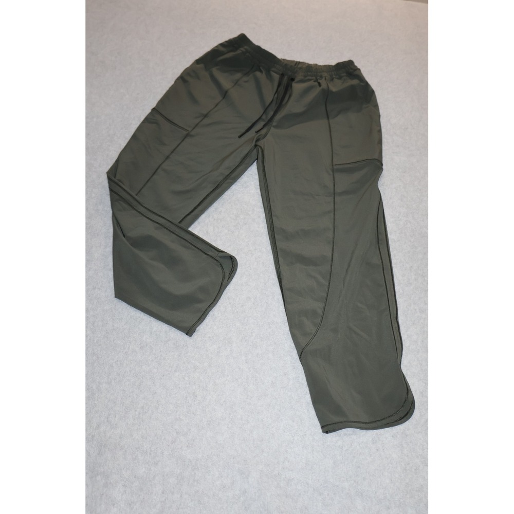 Lululemon Athletica Pants Women Small Olive Green Drawstring Pockets Gym Capri